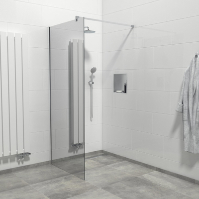 Marenza Bellini Inloopdouche - 90x200cm - veiligheidsglas - spiegel buitenzijde - anti kalk - chroom