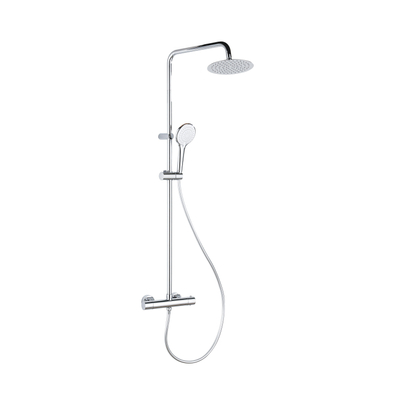 Adema Sparkle 2.0 ensemble de douche pluie – thermostatique – douche de tête Ø 20 cm – douchette 3 jets – barre de douche 110 cm – chrome