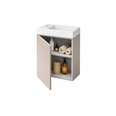 Nemo Durma Fonteinkastset - 40x20x50cm - 1 deur - rechts - 1 kraangat - links - Taupe