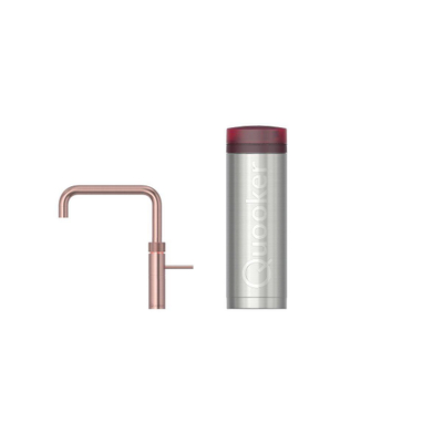 Quooker BE Fusion Square kokendwaterkraan - draaibare uitloop - PRO3 reservoir - Warm / kokend water - rosé koper