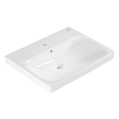 Grohe Euro Ceramic Wastafel - 60x 47cm - met kraangat - met overloop - alpine wit