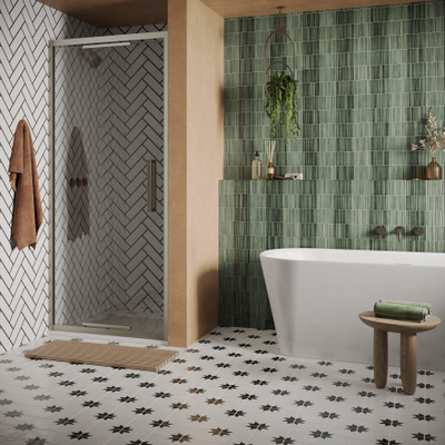 Crosswater Asura porte de douche pliante - 90cm - sans poignée - inox brossé