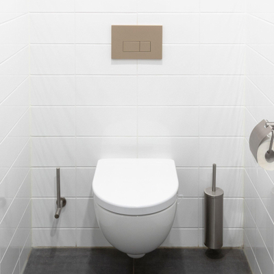 QeramiQ Push Plaque de commande - pour réservoir encastré Geberit UP320 - double chasse - boutons rectangulaires - plastique taupe