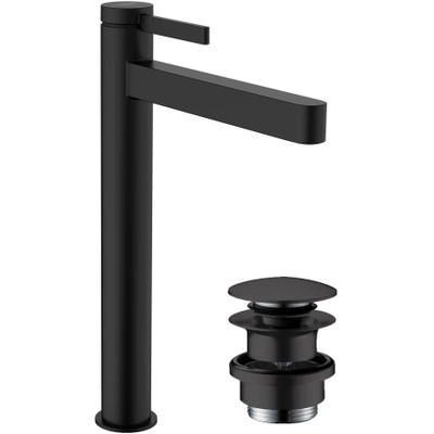 Hansgrohe Finoris 1 greeps wastafelkraan - 260 met afvoerplug - mat zwart