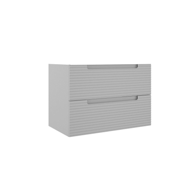 Saniclass Prime Balance Meuble sous lavabo - 80x55x44.9cm - 2 tiroirs - Poignée intégrée - MDF - mat greige (gris)