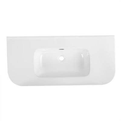Royal Plaza Terra Meubelwasbak - 81x46x2cm - 1 wasbak - zonder kraangaten - keramisch - afgeronde hoeken - wit glans