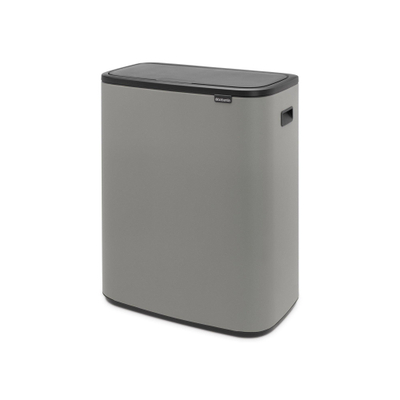 Brabantia Bo Touch Bin Poubelle - 60 litres - seau intérieur en plastique - mineral concrete grey