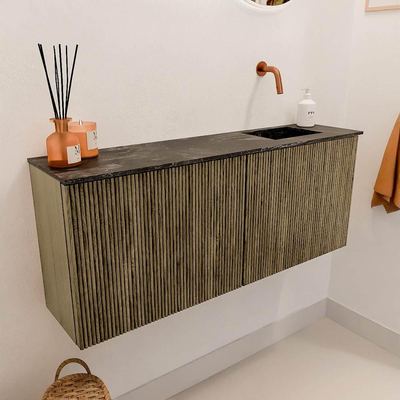 Mondiaz JOYA-DLUX 100cm toiletmeubel - kleur Dusk - Wastafel FAYE positie Rechts Zonder kraangat kleur Lava.