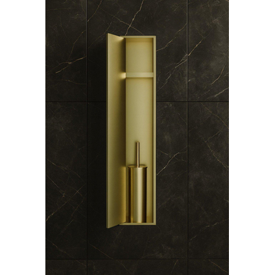 Hotbath &MORE Inbouw nis & borstelgarnituur - 16x60x12.6 cm - PVD - geborsteld messing (goud)