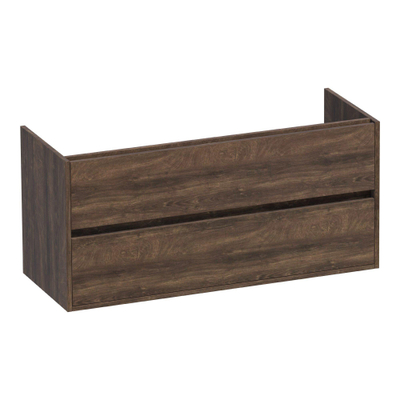 BRAUER Adore wastafelonderkast - 120x46x55cm - 2 softclose lades - greeploos - 1 sifon uitsparing - Grove