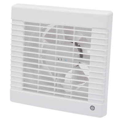 Sanivesk Standard ventilateur - Ø150 Sur interrupteur (lumière) - Carré - Blanc