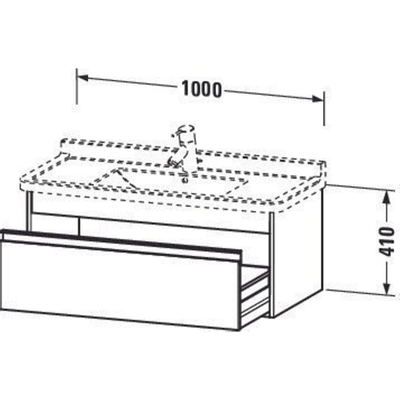 Duravit Ketho Meuble sous-lavabo avec 1 tiroir 100x41x46.5cm pour Starck3 030410 graphite