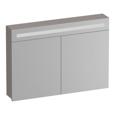 BRAUER Promise spiegelkast - 100x70x15cm -- met verlichting 2 spiegeldeuren Timber Greige