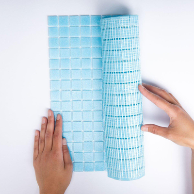 The Mosaic Factory Amsterdam mozaïektegel - 32.2x32.2cm - wand en vloertegel - Vierkant - Glas Light Blue Mat
