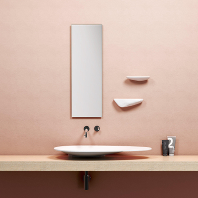 Clou First wastafell 84x11cm zonder kraangat Aluite Wit mat