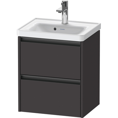 Duravit Ketho.2 Wastafelonderbouwkast - met 2 laden - 48.4x37.5x54.9cm - met grepen antraciet - grafiet supermat