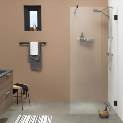 Sealskin I AM Paroi de douche walk-in type A3 (séparateur), 880 mm, noir mat, verre de sécurité clair 8 mm + anticalcaire.