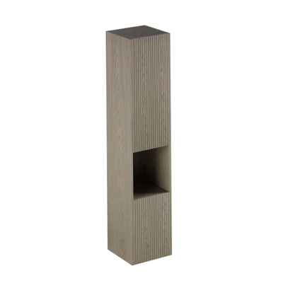 Thebalux Linea Hoge Kast - 36x35x165cm - rechts draaiend - 2 deuren - push open - fineer natural