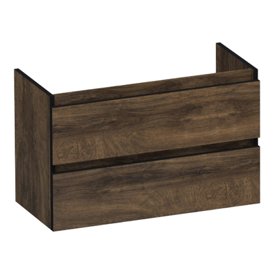BRAUER Joy Edge wastafelonderkast ondiep 80 2 softclose lades - greeploos - 1 sifon uitsparing - Grove