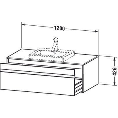 Duravit Ketho Meuble sous-lavabo 120x42.6x55cm graphite