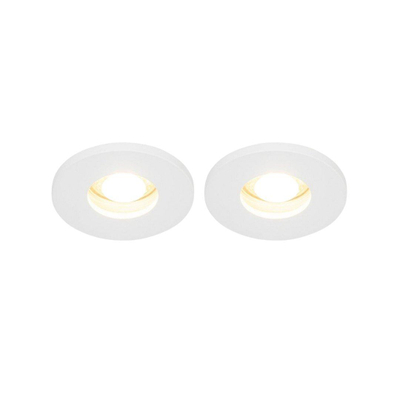 QAZQA Shed Spot encastrable - lot de 2 - 8.5x8.5cm - IP54 - Rond - Blanc