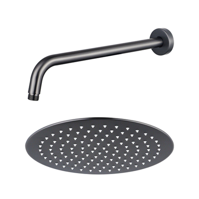 Fortifura Calvi Hoofddouche - 25cm - rond - wandarm - 35cm - PVD - geborsteld gunmetal (antraciet)