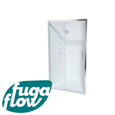 FugaFlow ID06 Quick Fit porte de douche coulissante - 110x190cm - 6mm verre de sécurité - profilé aluminium - anti calcaire - Chrome