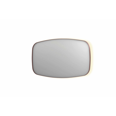 INK SP30 spiegel - 140x4x80cm contour in stalen kader incl indir LED - verwarming - color changing - dimbaar en schakelaar - geborsteld koper