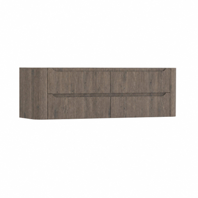 H&R Badmeubelen Juice Meuble sous lavabo - 140x45x50cm - angles arrondis - 4 tiroirs - poignée intégrée - Tucson oak