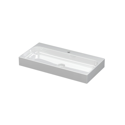 INK Unit wastafel - 80x40x10cm - 1 wasbak - 1 kraangat - porselein wit glans