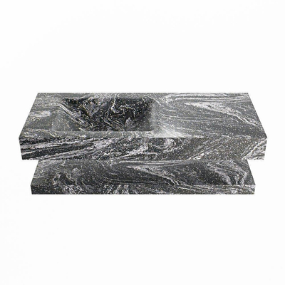 MONDIAZ ALAN - DLUX Badkamermeubelset - 110cm - planchet met vrijhangende wastafel - wasbak links - 1 kraangat - Lava