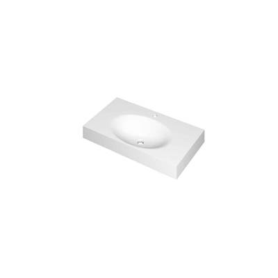 INK Smooth wastafel - 80x45x9cm - 1 wasbak - 1 kraangat - polystone wit mat