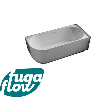 FugaFlow Eccelente Anta baignoire semi-îlot d'angle - droite - 170x80x58cm - avec vidage - acrylique - blanc brillant