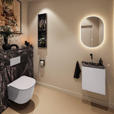 MONDIAZ TURE-DLUX Meuble toilette - 40cm - Cale - EDEN - vasque Lava - position centrale - sans trou de robinet