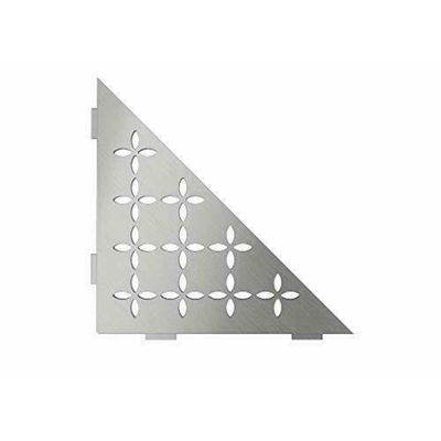 Schluter Shelf-E-S1 planchet - 21x21x0.5cm - inbouw - Driehoek - Perforatie: Floral - RVS geborsteld