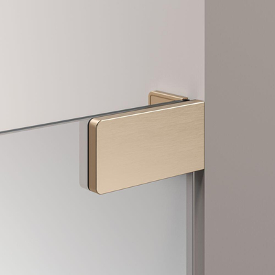 Sealskin Pure Paroi latérale - 90x200cm - pour cabine de douche - verre transparent - 8mm - revêtement anticalcaire - or brossé