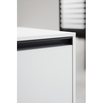 Duravit ketho 2 meuble sous lavabo avec plaque console et 2 tiroirs 120x55x56.8cm avec poignées anthracite blanc brillant