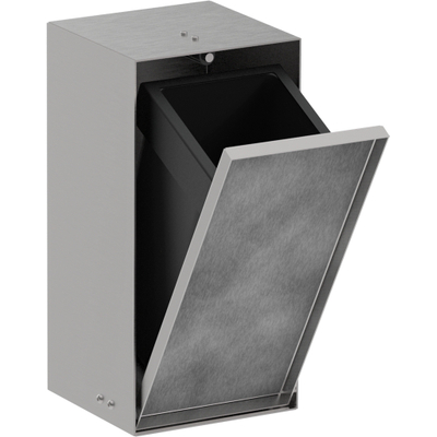 Hansgrohe XtraStoris Rock Poubelle - 30x15x14cm - porte carrelable - brushed stainless steel