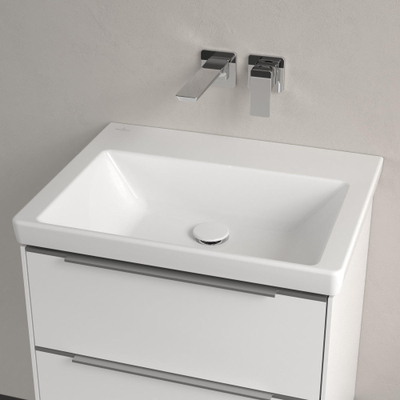 Villeroy & boch subway 3.0 meuble lavabo 60x47x16.5cm rectangle dessous non coupé sans trou de débordement blanc alpin gloss ceramic+