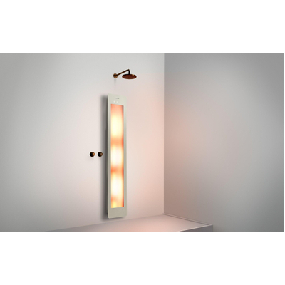 Sunshower Round Plus L infrarouge + lumière UV en saillie incl. support mural 185x33x12cm corps entier Sand White