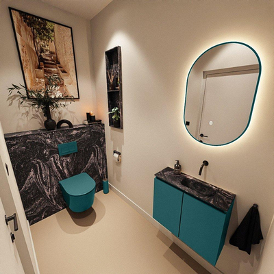 MONDIAZ TURE-DLUX 60cm toiletmeubel Smag. EDEN wastafel Lava positie rechts. Zonder kraangat.