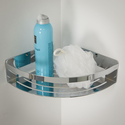 Tiger Caddy Panier de douche d'angle grand Chrome 22.4x7x22.4cm