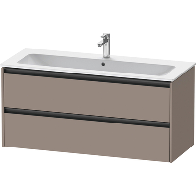 Duravit ketho 2 meuble de lavabo avec 2 tiroirs pour lavabo simple 121x48x55cm avec poignées anthracite basalte mate