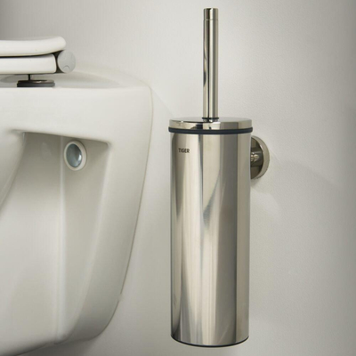 Tiger Boston Toiletborstehouder - gesloten - wandmontage - gepolijst RVS SHOWROOMMODEL