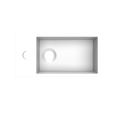 Arcqua Flair fontein - 36x18x9cm - cast marble - 1 kraangat - links - mat wit