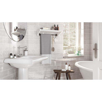 SAMPLE Roca Maiolica Carrelage mural 11x25cm 7mm pâte blanche Tender Gray