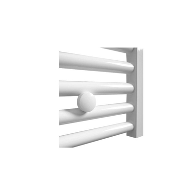 Sanicare Elektrische Radiator - 111.8x45cm - 596W - design - thermostaat - chroom - linksonder - wit