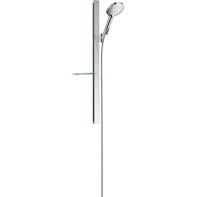 Hansgrohe Raindance Select S Unica E Ensemble de douche 90cm avec douchette Raindance Select S 120 3 jets avec porte-savon et flexible Isiflex B 160cm Blanc/chrome