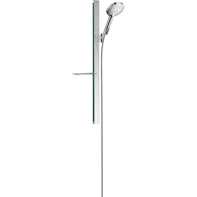 Hansgrohe Raindance Select S Unica Ensemble de douche - barre coulissante - douchette Raindance Select S 120 3 jets - porte-savon - 90cm - flexible de douche 160cm - blanc/chrome