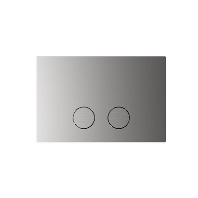 Geberit Inbouwreservoir - UP320 - QeramiQ Push Steel bedieningsplaat slim - dualflush - ronde knoppen - geborsteld RVS